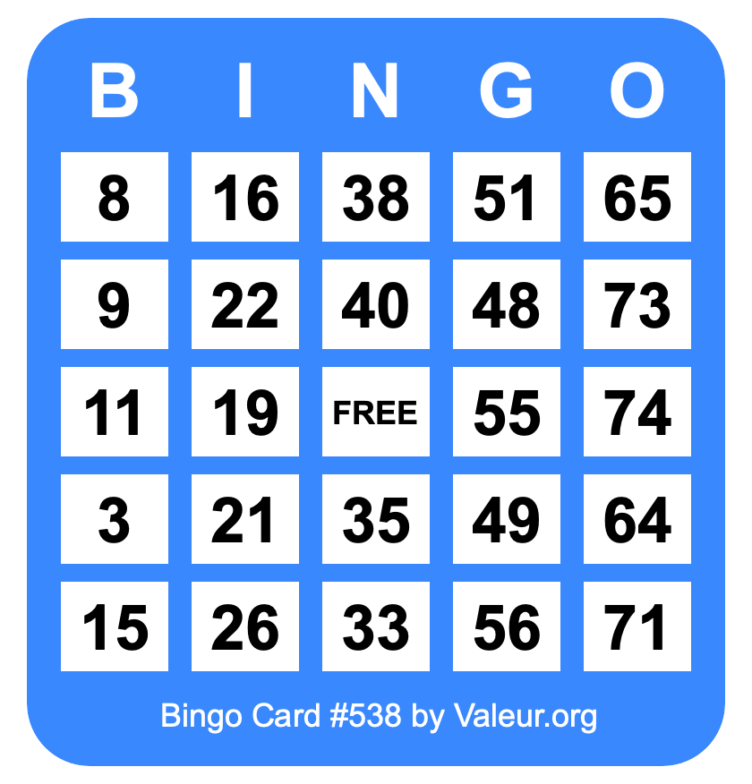 Bingo Card #538