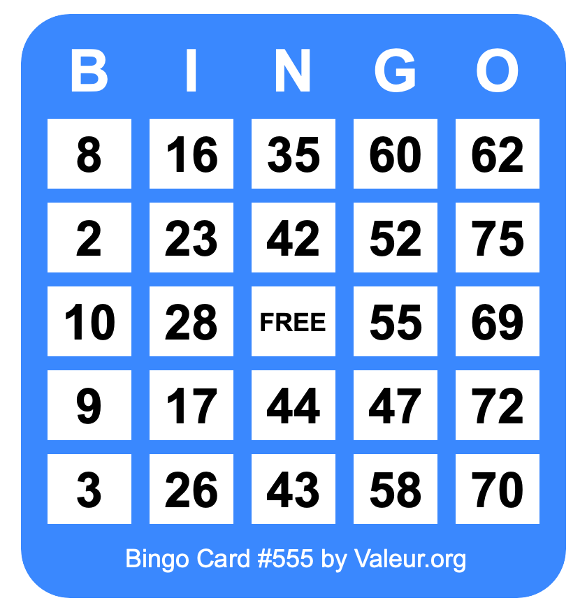 Bingo Card #555