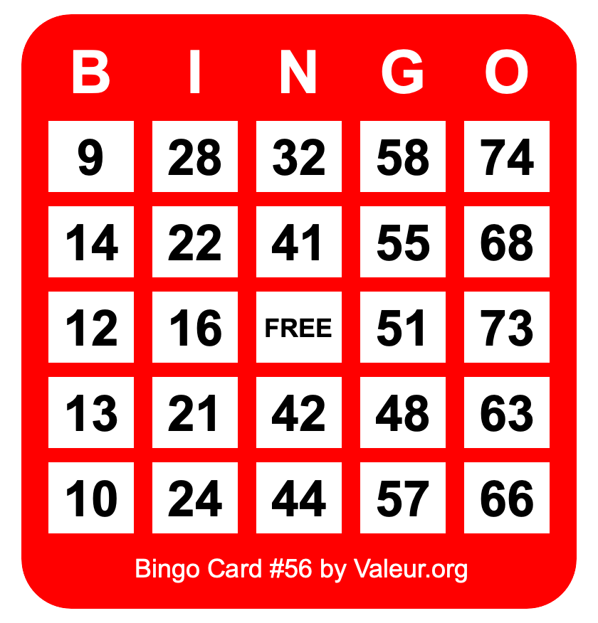 Bingo Card #56