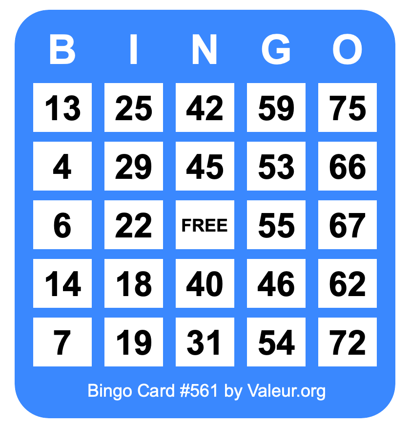 Bingo Card #561