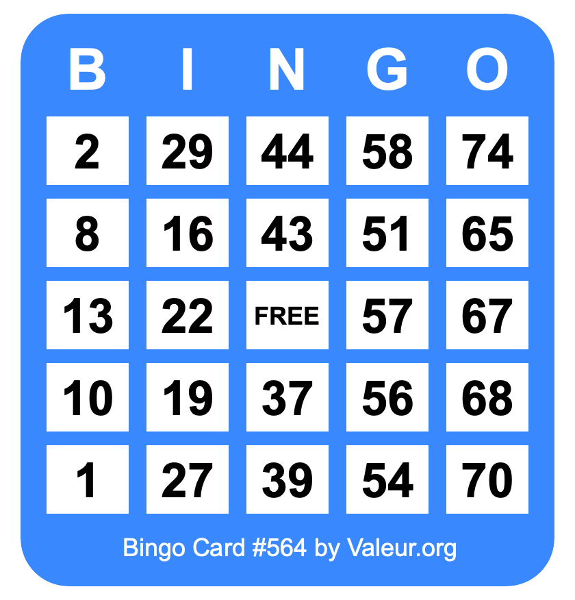 Bingo Card #564