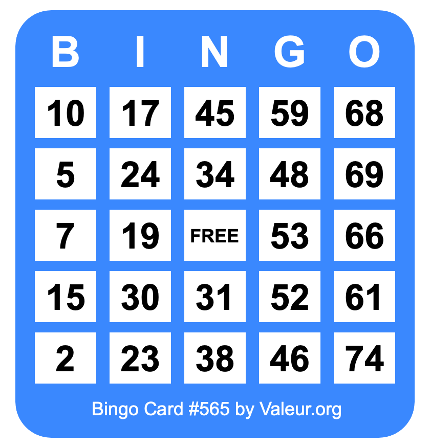 Bingo Card #565