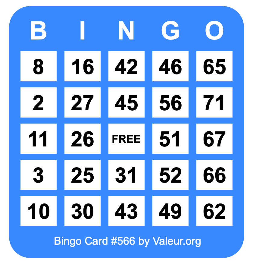 Bingo Card #566