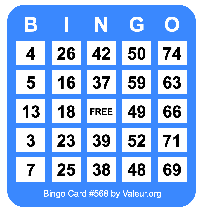 Bingo Card #568