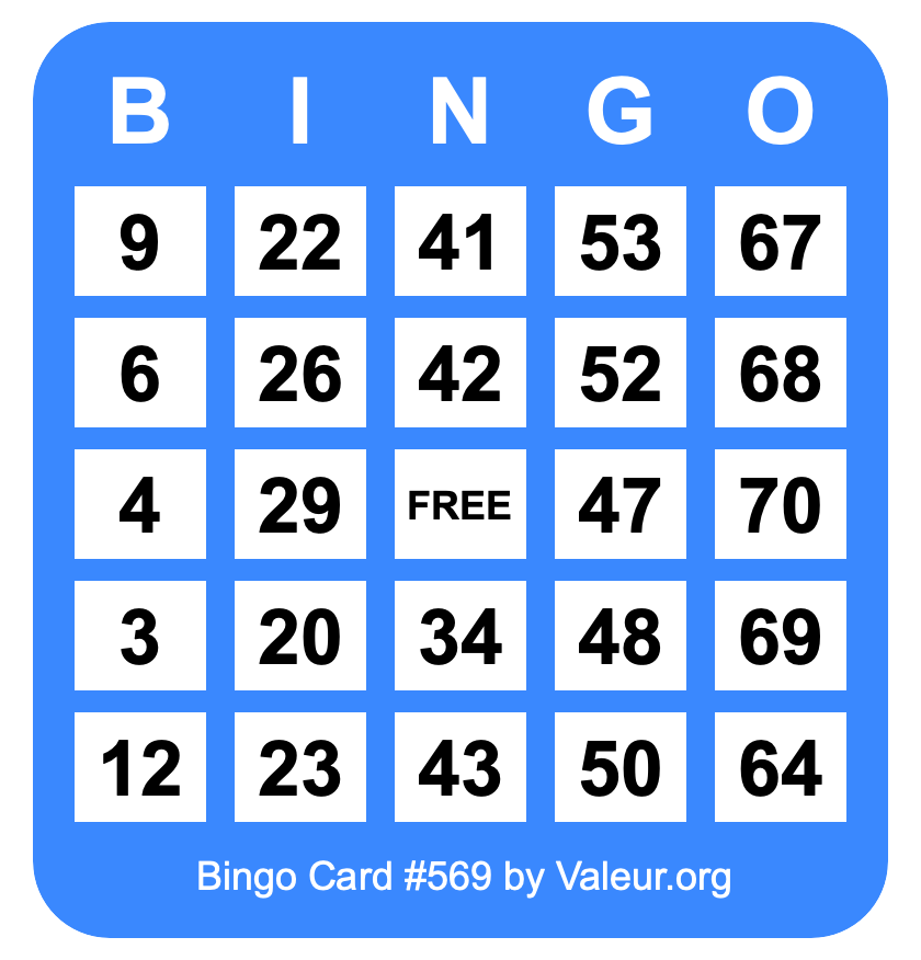 Bingo Card #569