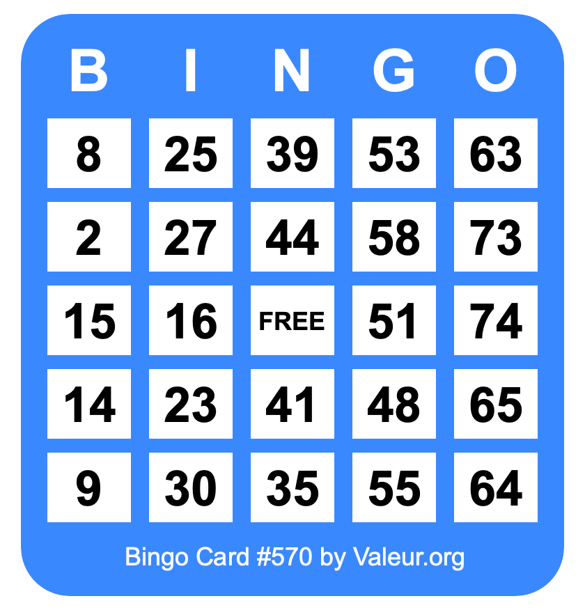 Bingo Card #570