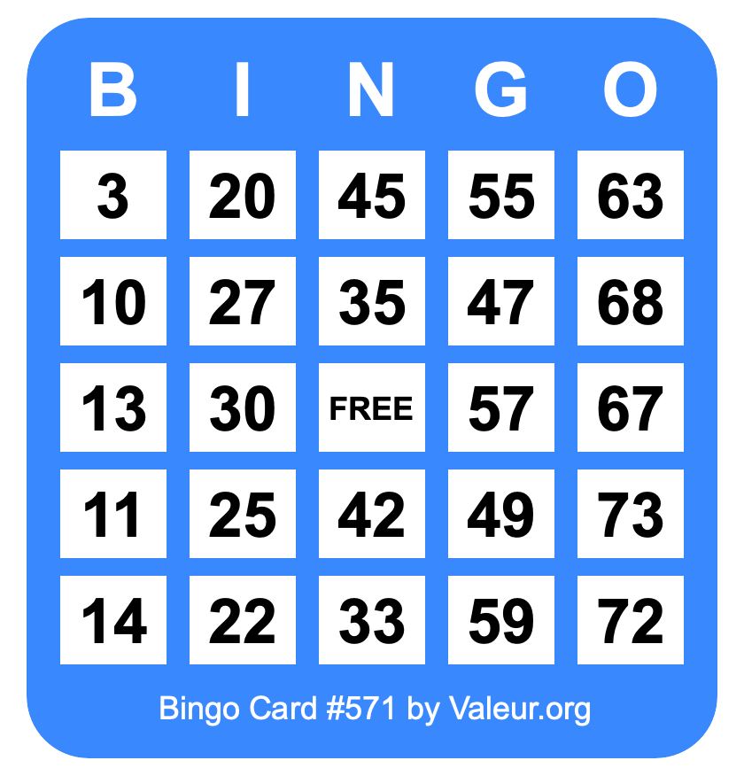 Bingo Card #571