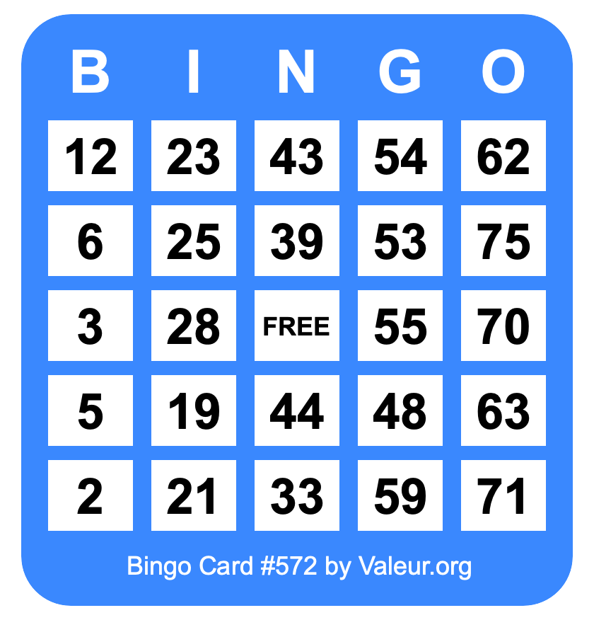 Bingo Card #572