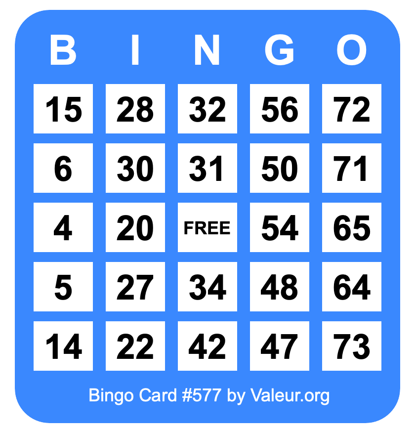 Bingo Card #577