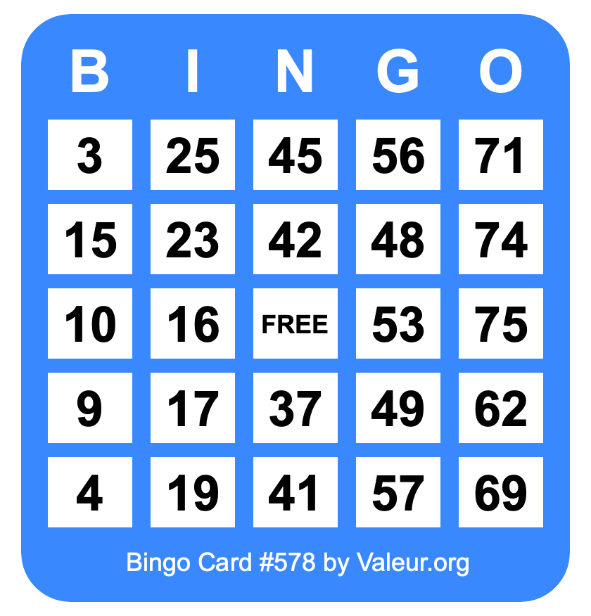 Bingo Card #578
