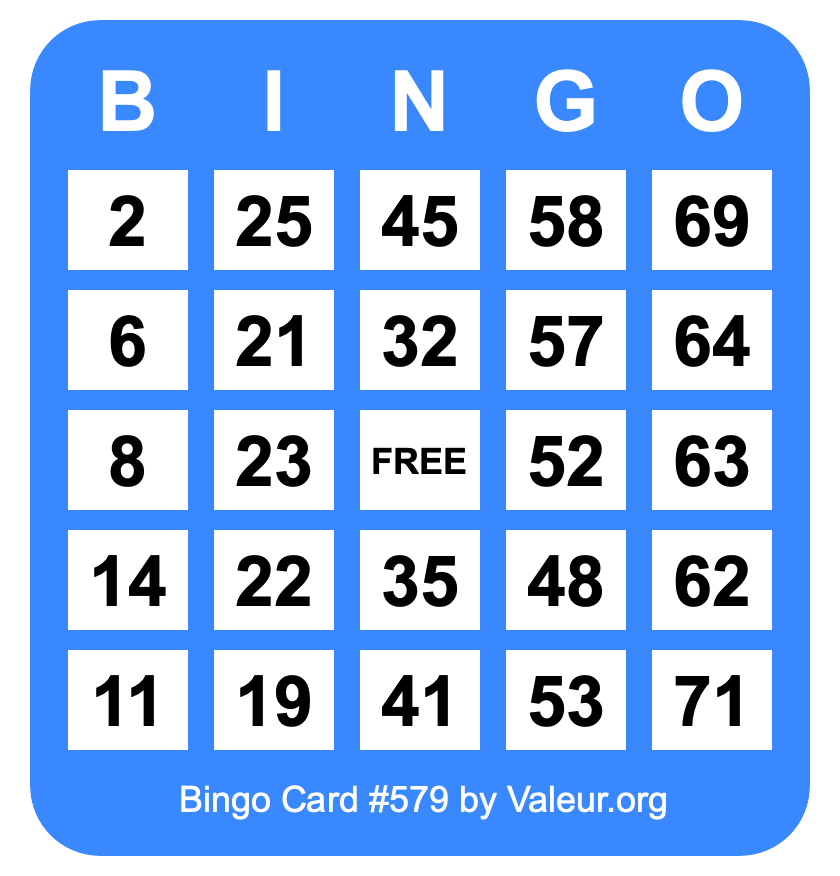 Bingo Card #579
