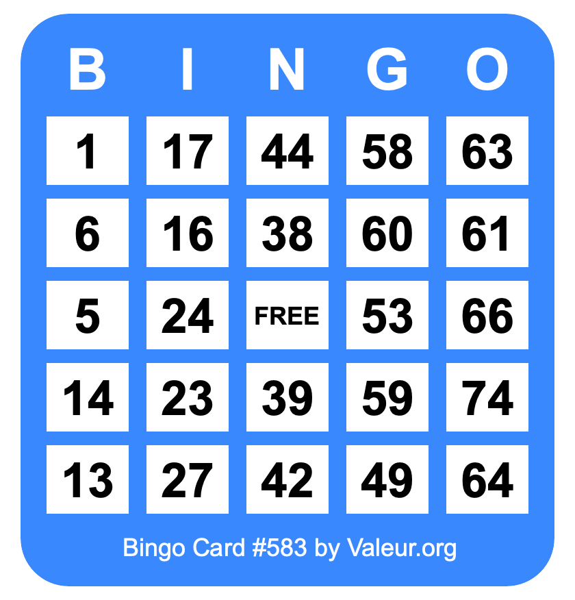 Bingo Card #583