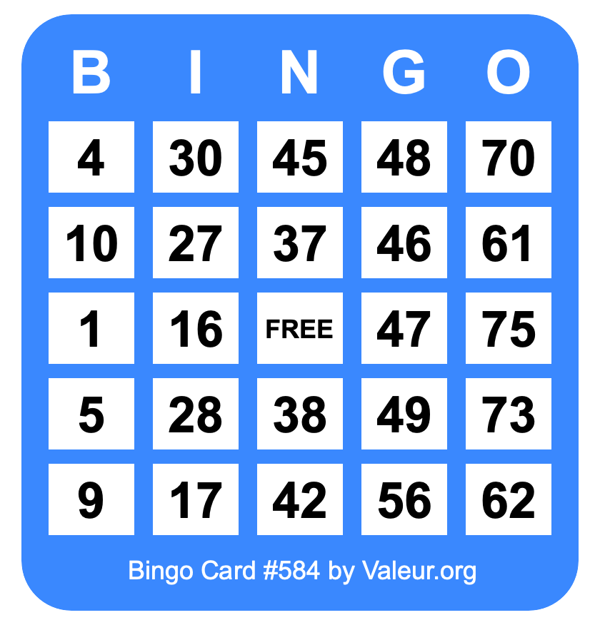 Bingo Card #584