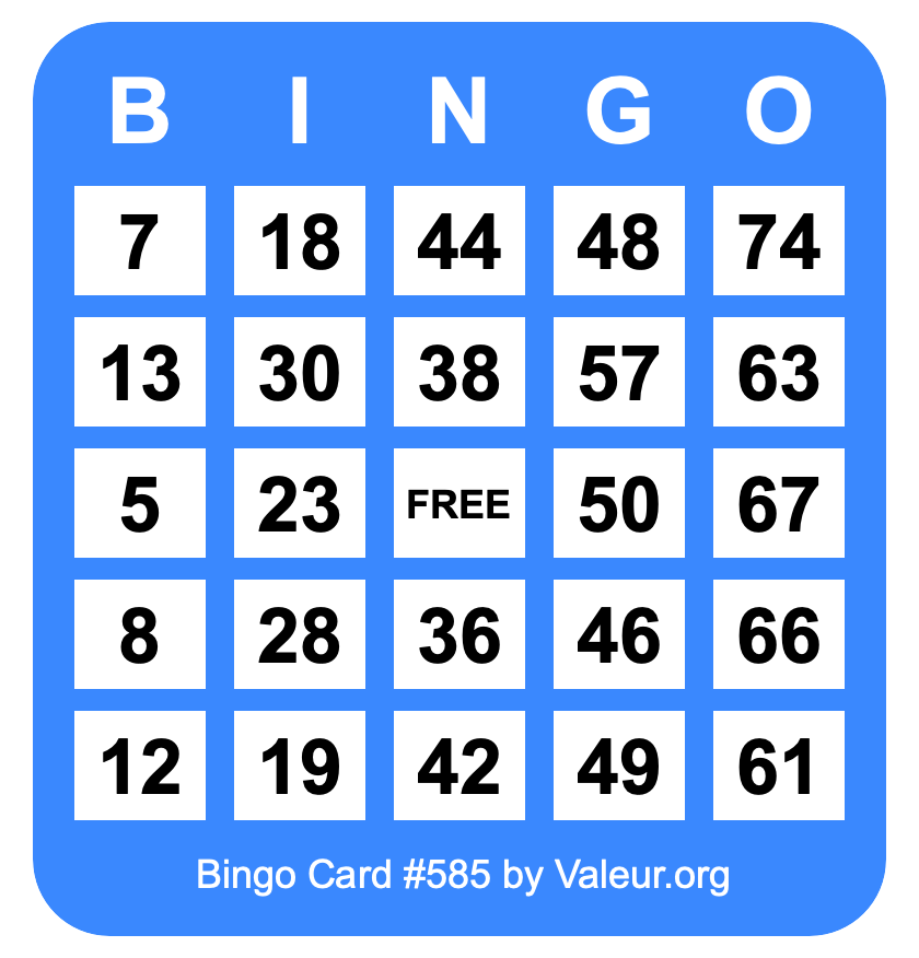 Bingo Card #585