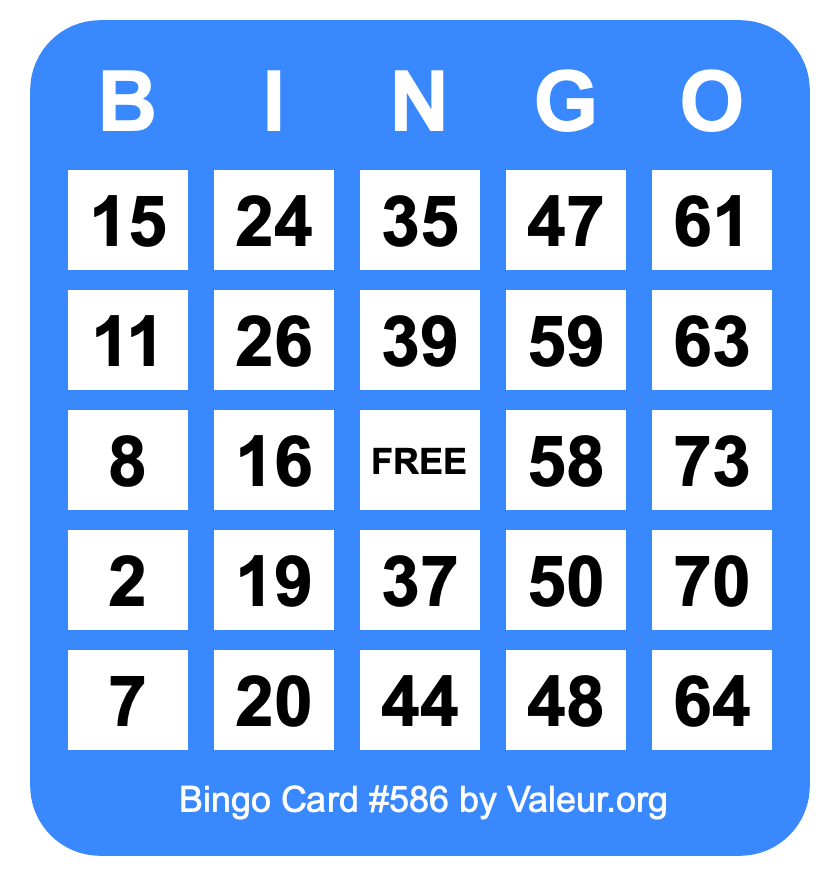 Bingo Card #586