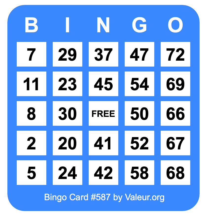 Bingo Card #587