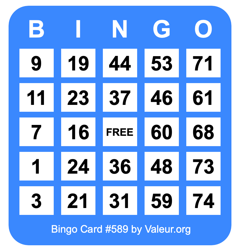 Bingo Card #589