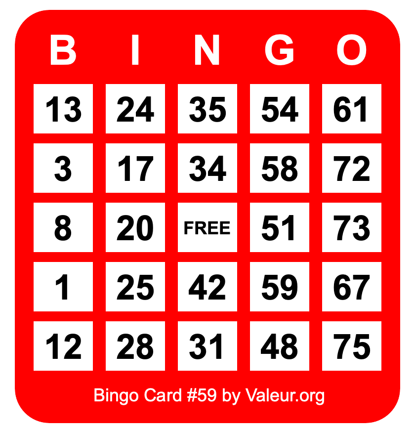 Bingo Card #59