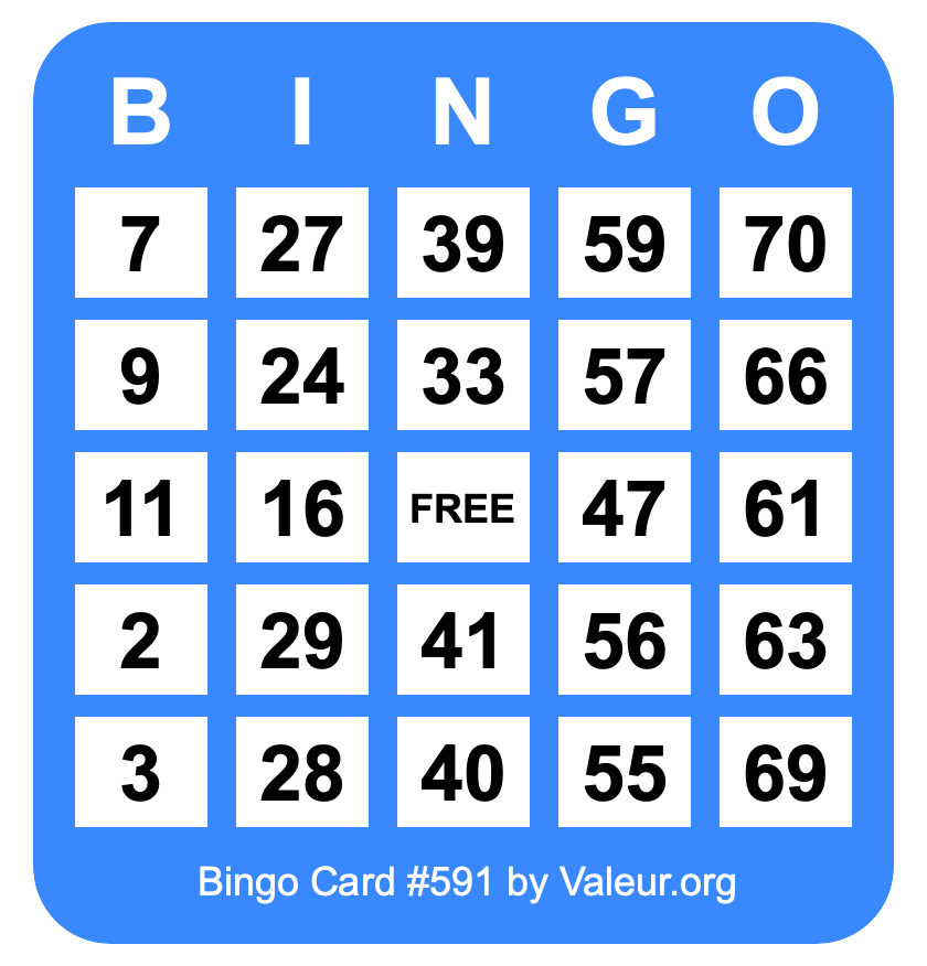Bingo Card #591