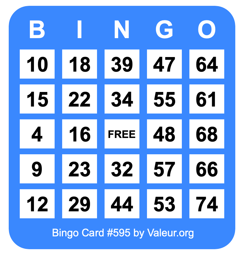 Bingo Card #595