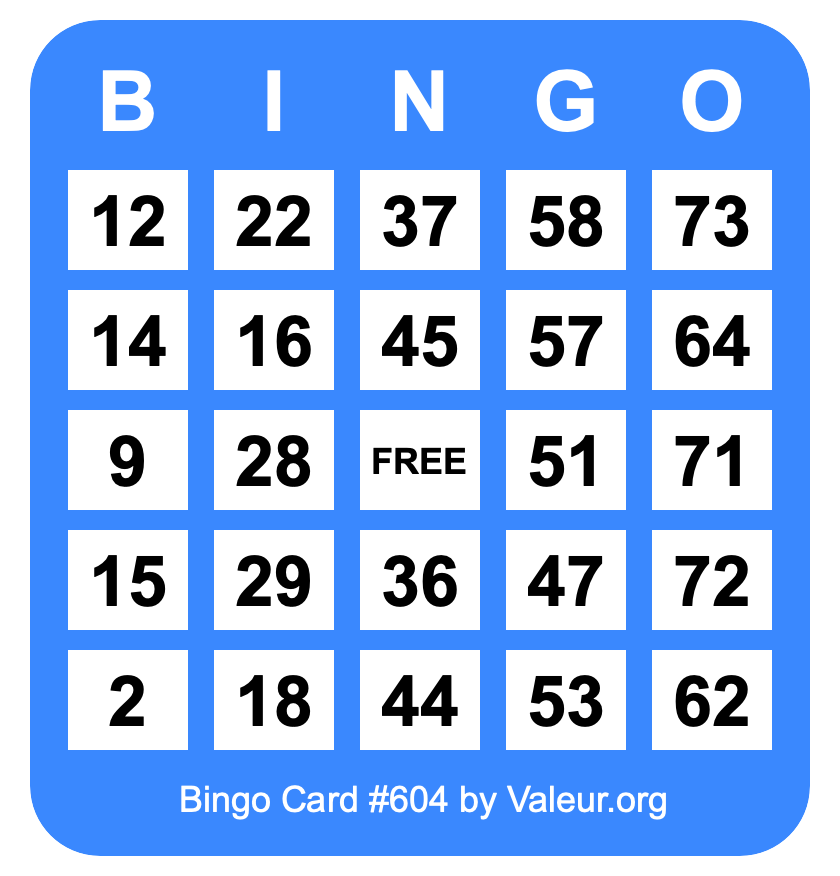 Bingo Card #604
