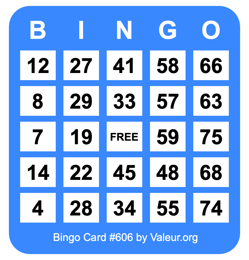 Bingo Card #606