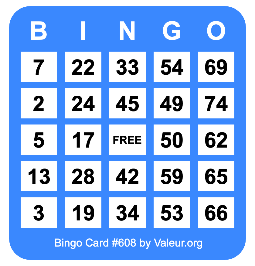 Bingo Card #608
