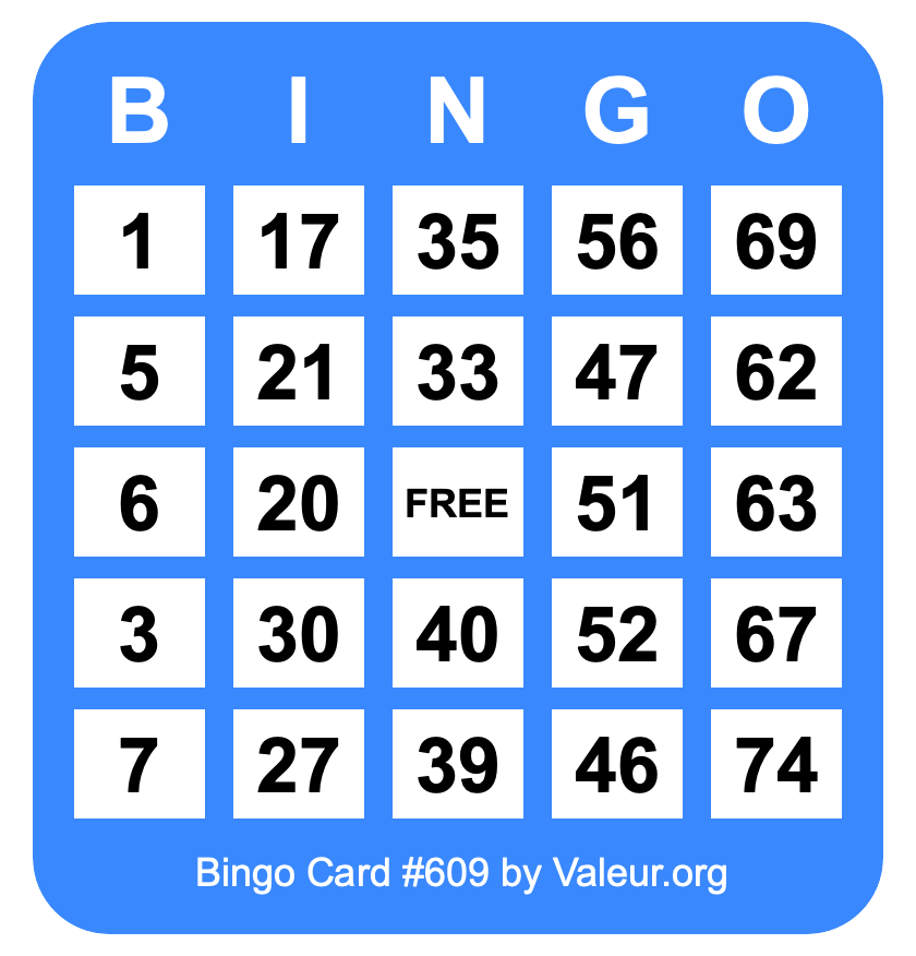Bingo Card #609