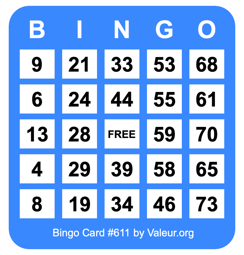 Bingo Card #611