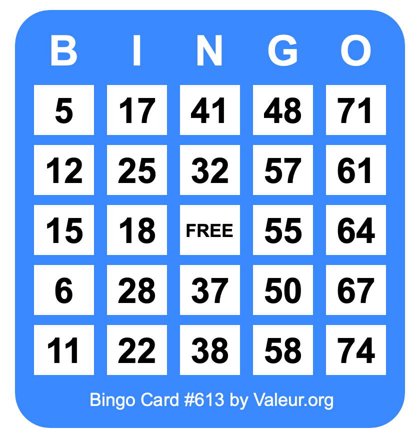 Bingo Card #613