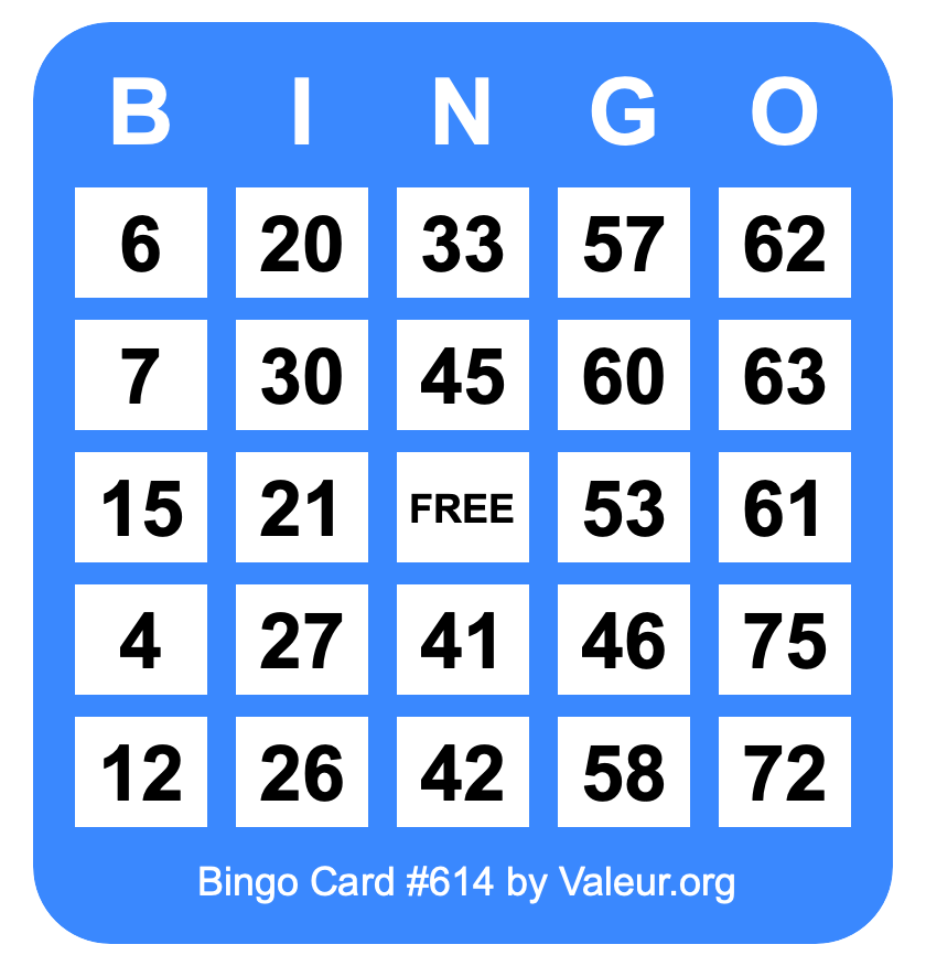 Bingo Card #614