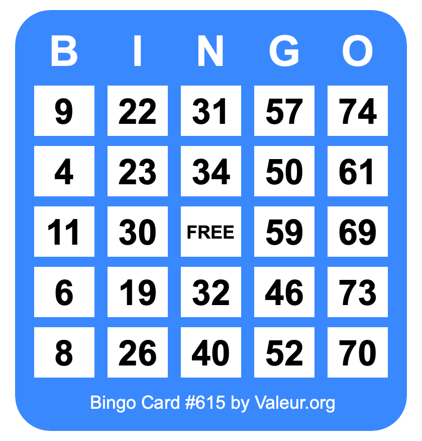 Bingo Card #615