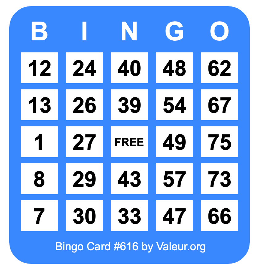 Bingo Card #616