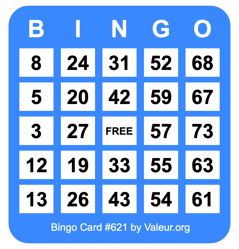 Bingo Card #621