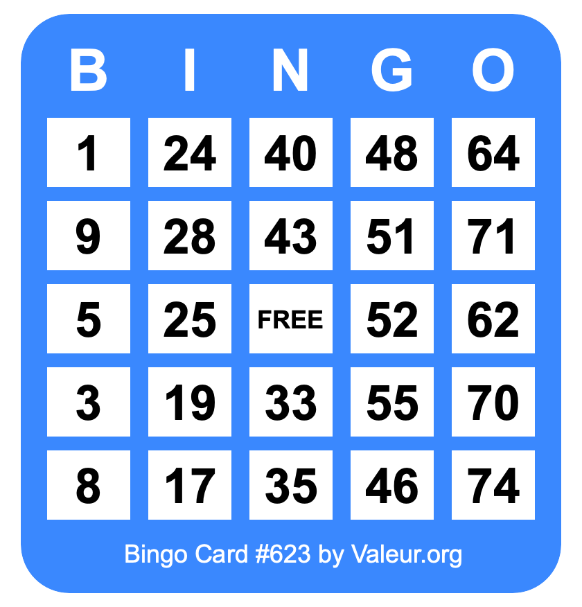 Bingo Card #623