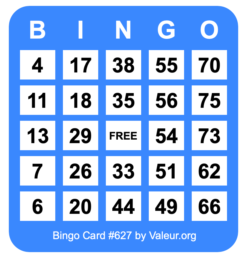 Bingo Card #627
