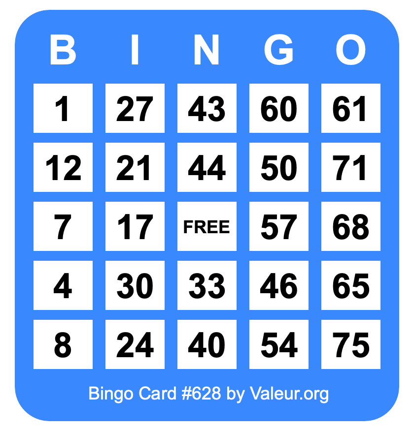 Bingo Card #628