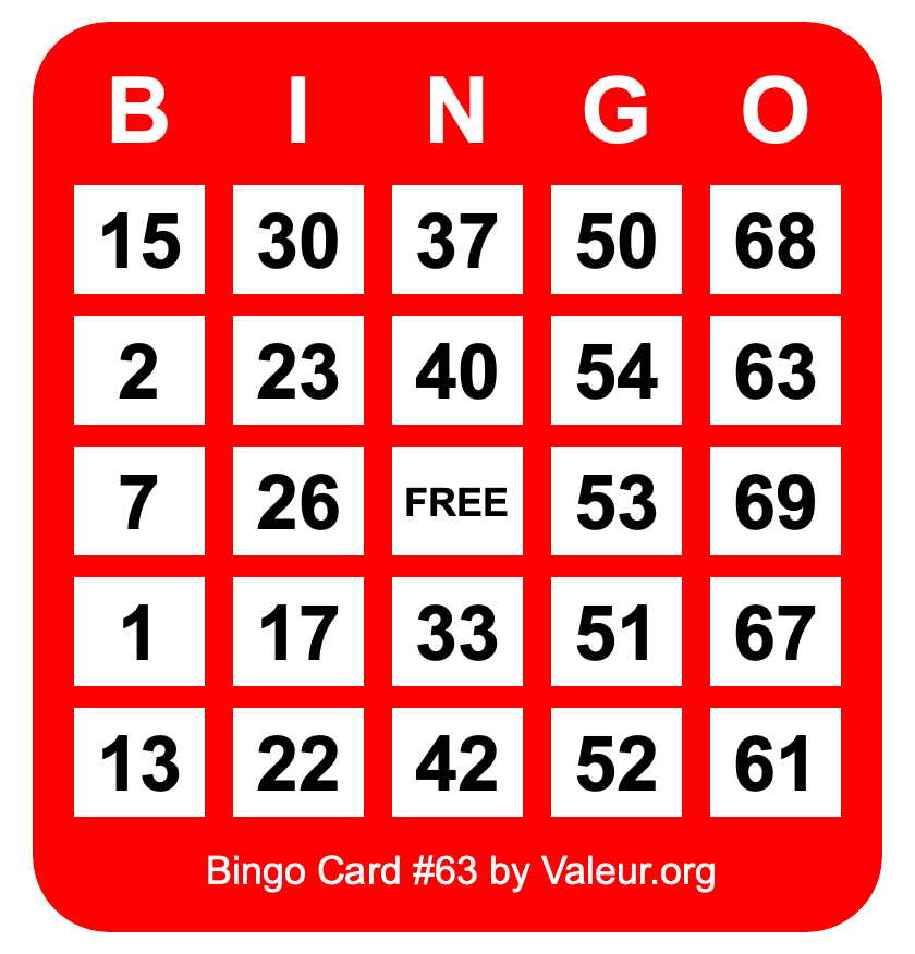 Bingo Card #63