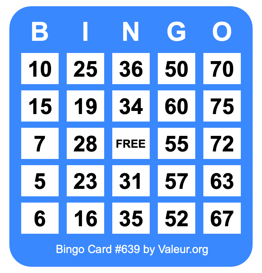 Bingo Card #639