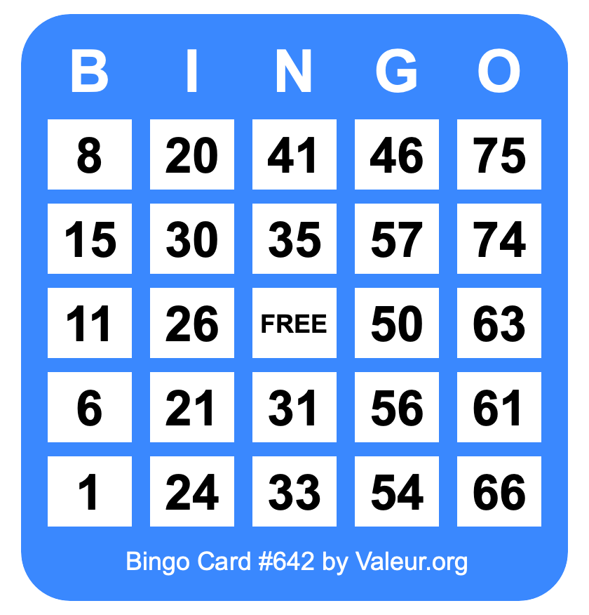 Bingo Card #642