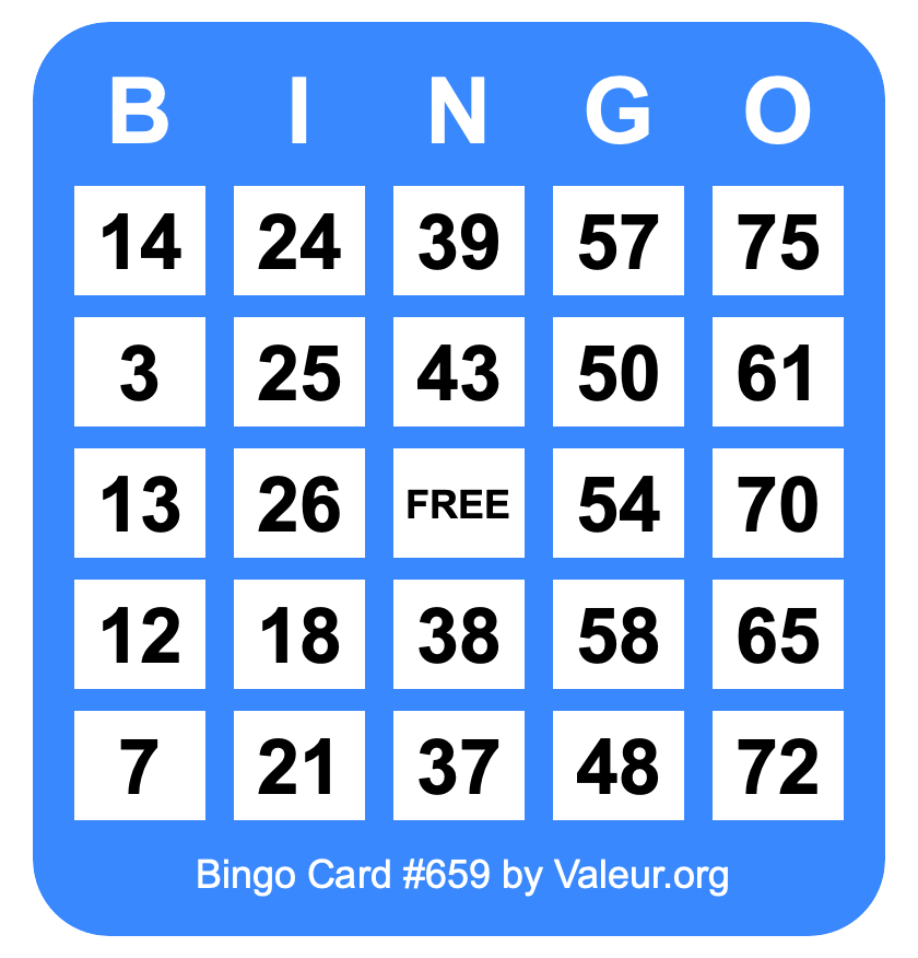 Bingo Card #659