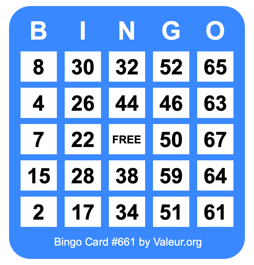 Bingo Card #661