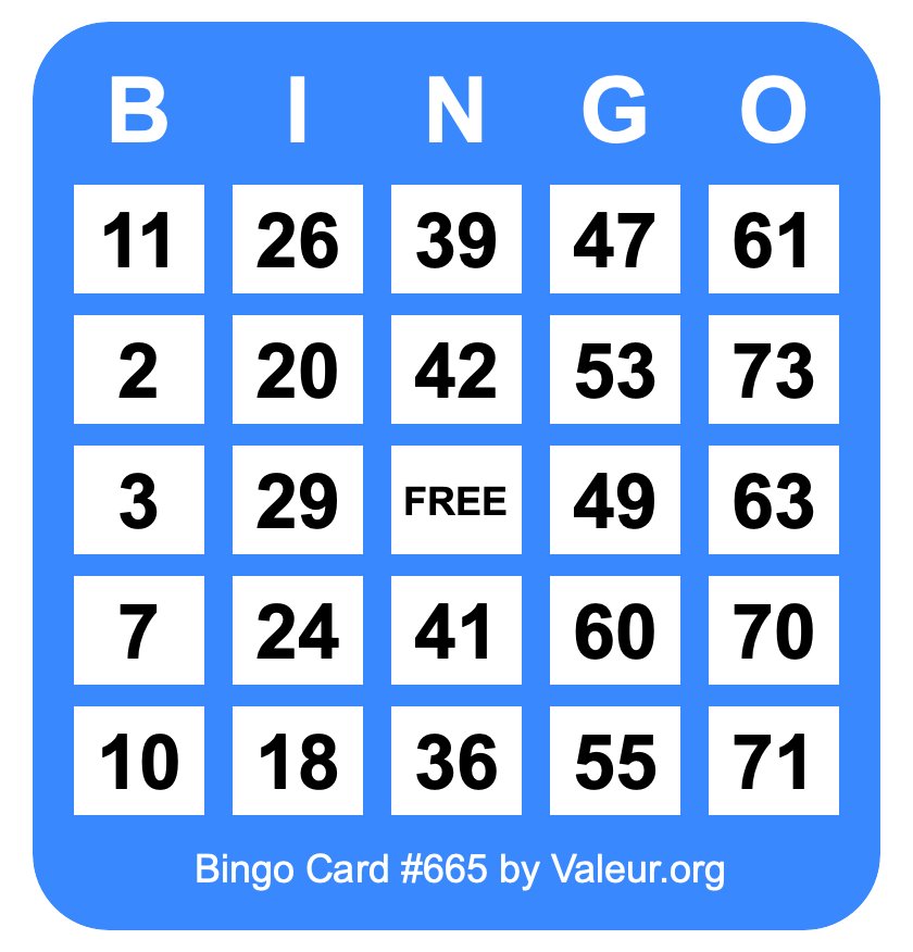 Bingo Card #665