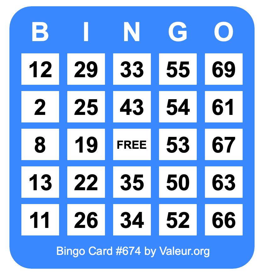 Bingo Card #674