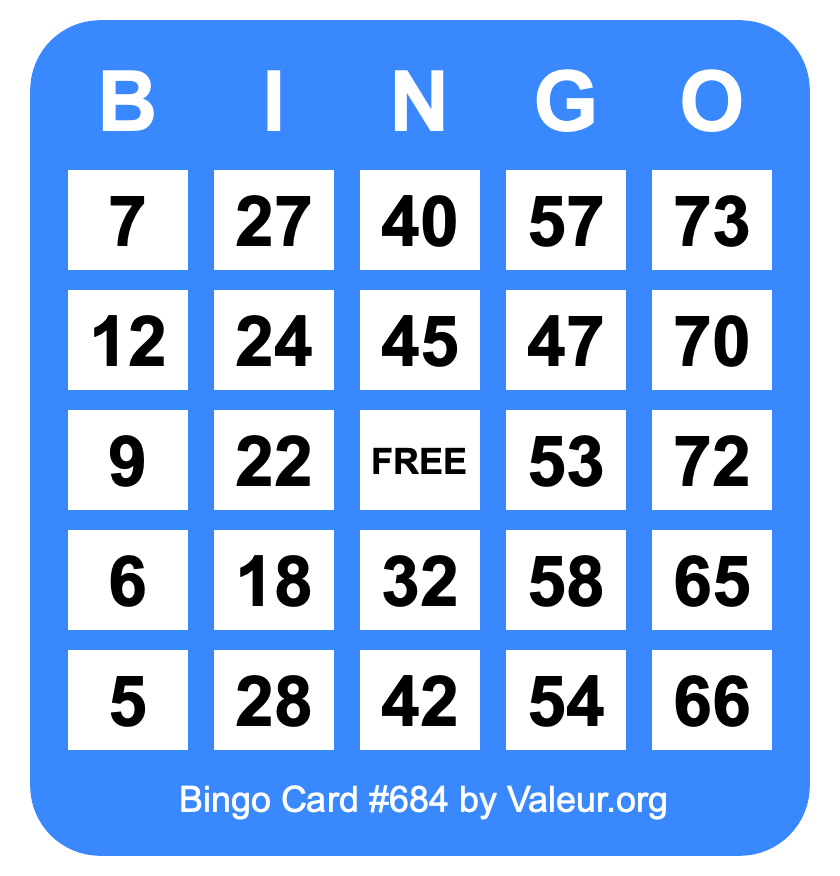 Bingo Card #684