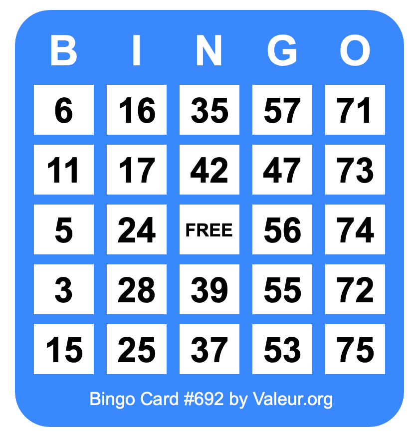 Bingo Card #692