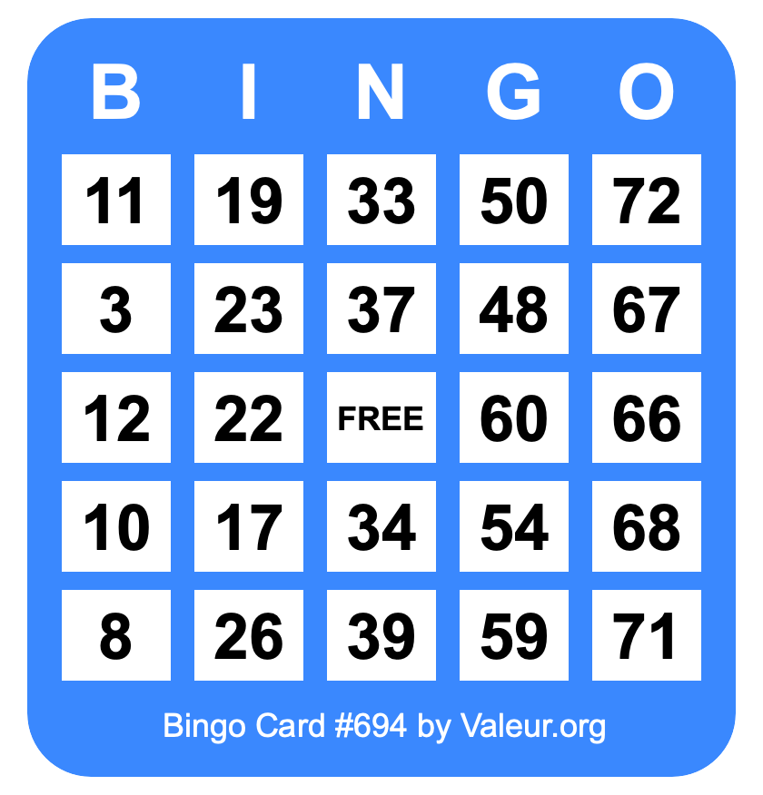 Bingo Card #694