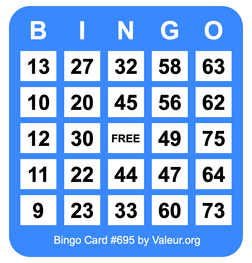 Bingo Card #695