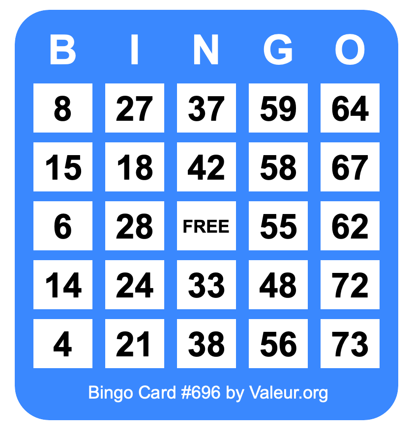 Bingo Card #696