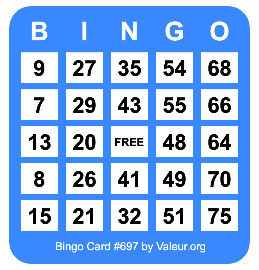 Bingo Card #697